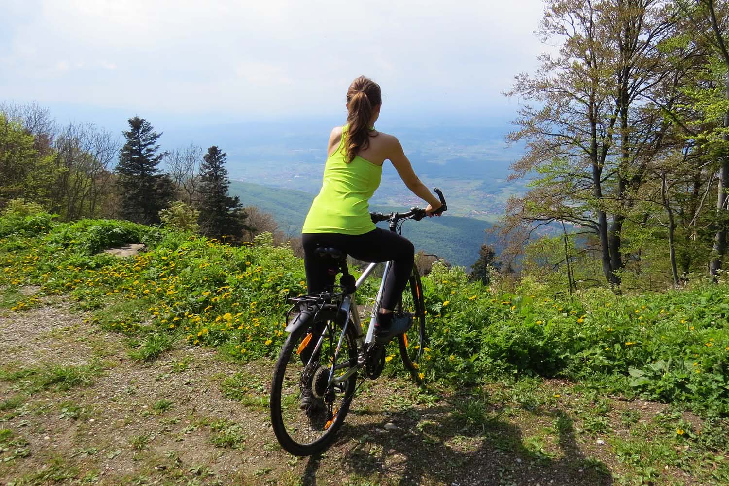 Mountain bike tour, Zagreb, Croatia, view from Sljeme peak