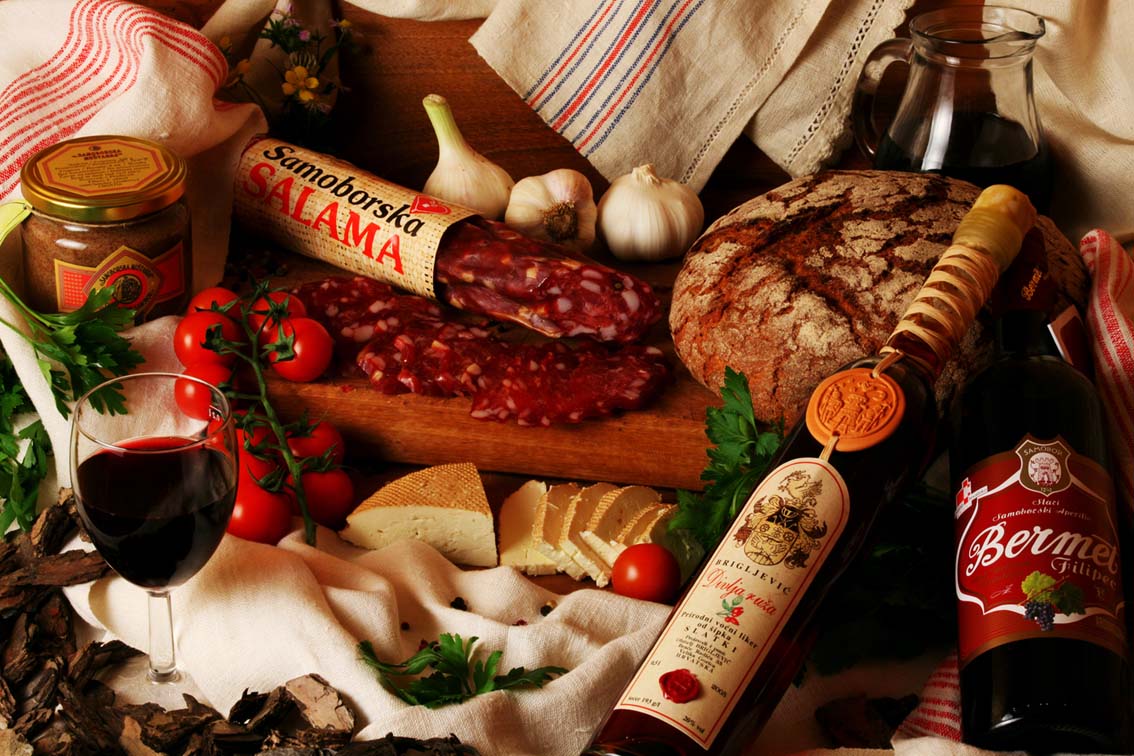 Specialties on Plesivica Wine Road Cycling Trip, Croatia