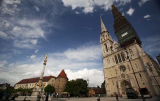 Zagreb cathedral, bike tour, Croatia